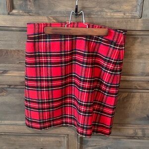 J. Crew Tartan Mini Skirt in Red and Black